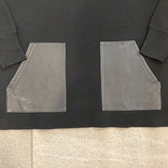 Jcrew 100% Merino Wool Sweater w/ Leather Pockets, Sz XS - Picture 3 of 7
